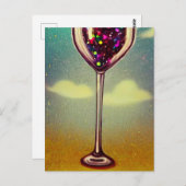 Surreal Long Stem Wine Glass Briefkaart (Voorkant / Achterkant)