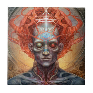Surreal Man Visionary Art Tegeltje