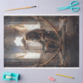 Surreal Metal Keizer Leeuw Troon Decoupage Tissuepapier (Craft)