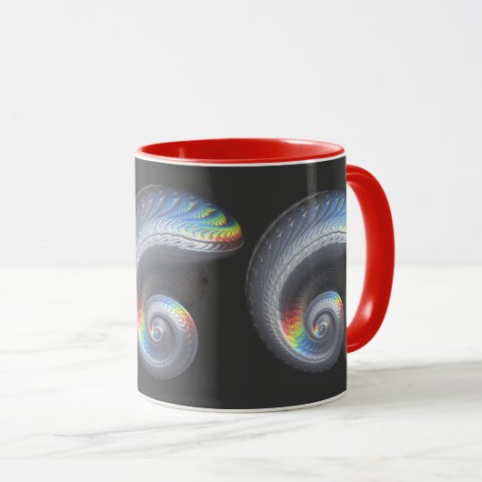 Surreal Metalic Fossil Mok (Voorkant rechts)