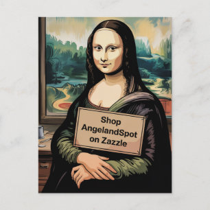 Surreal Mona Liza zegt winkel Angelandspot Briefkaart