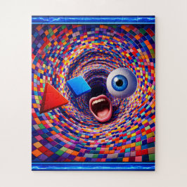 Surreal, mosaic vortex, trippy eye and mouth legpuzzel