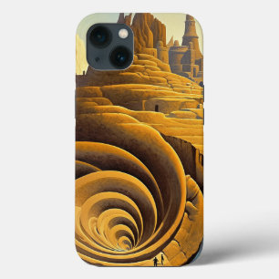 Surreal Mountain City Fantasy Art iPhone 13 Hoesje
