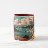 Surreal Mountain Landscape with Planets and Clouds Mok (Midden)