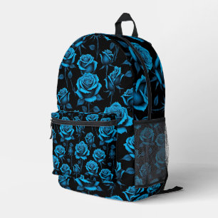 Surreal Neon Blauwe Rozen Bedrukte Rugzak