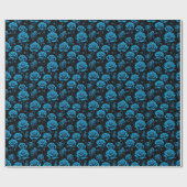 Surreal Neon Blue Roses Cadeaupapier (Vlak)
