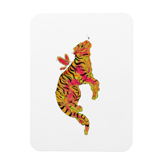 Surreal Neon Tiger Magneet (Verticaal)