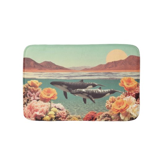 Surreal Ocean Scene With Whales And Coral Badmat (Voorkant)