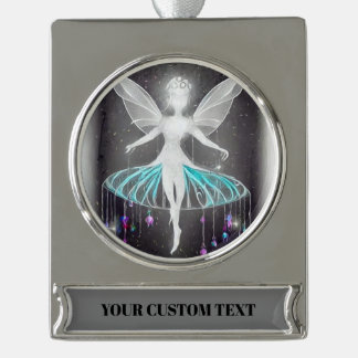 Surreal Painame White Glow Fair Verzilverd Banner Ornament