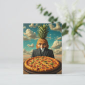 Surreal Pineapple Pizza Man Briefkaart (Staand voorkant)