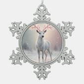 Surreal Pink Antler Reindeer Christmas Ornament (Voorkant)