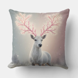Surreal Pink Antler Reindeer Pillow Kussen