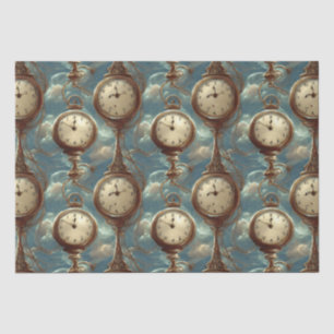 Surreal Pocket Watch Patroon Tissue Paper Tissuepapier