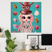 Surreal Pop Ice Cream Top Hat Doll Poster (Thuiskantoor)