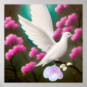 Surreal Pop White Dove Poster (Voorkant)