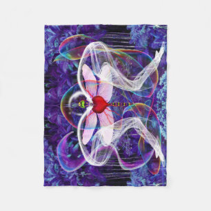 Surreal Psychedelic Dragon Fly Fleece Deken