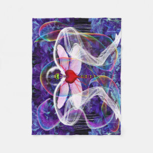 Surreal Psychedelic Dragon Fly Fleece Deken