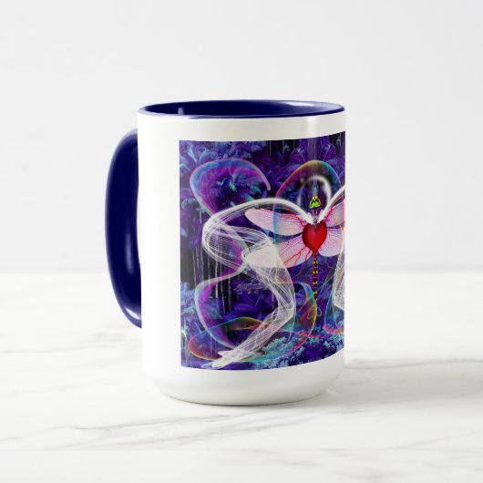 Surreal Psychedelic Dragon Fly Mok (Voorkant links)