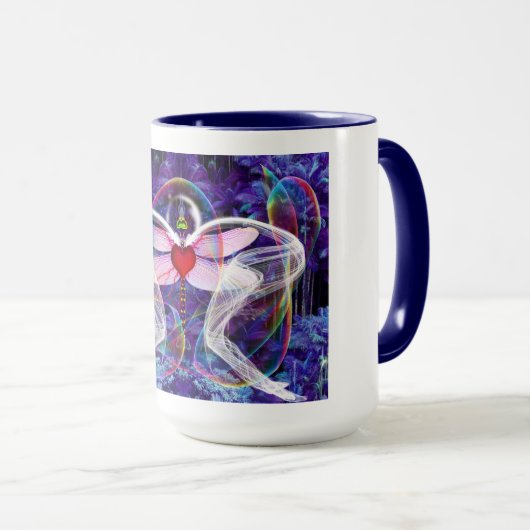 Surreal Psychedelic Dragon Fly Mok (Voorkant rechts)