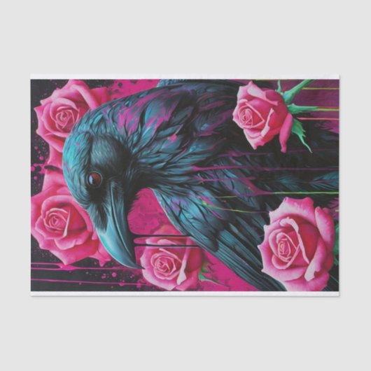 Surreal Raven & Rozen Surrealisme Decoupage Tissuepapier (Voorkant)