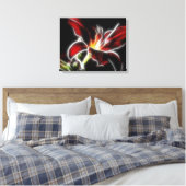 Surreal Red Lily Floral Wrapped Canvas (Insitu (Slaapkamer))