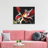 Surreal Red Lily Floral Wrapped Canvas (Insitu (Woonkamer))