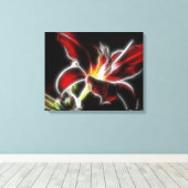 Surreal Red Lily Floral Wrapped Canvas Afdruk (Insitu (Houten vloer))