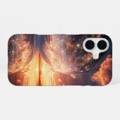 Surreal Reflective Sphere Containing Stars iPhone 16 Hoesje (Achterkant horizontaal)