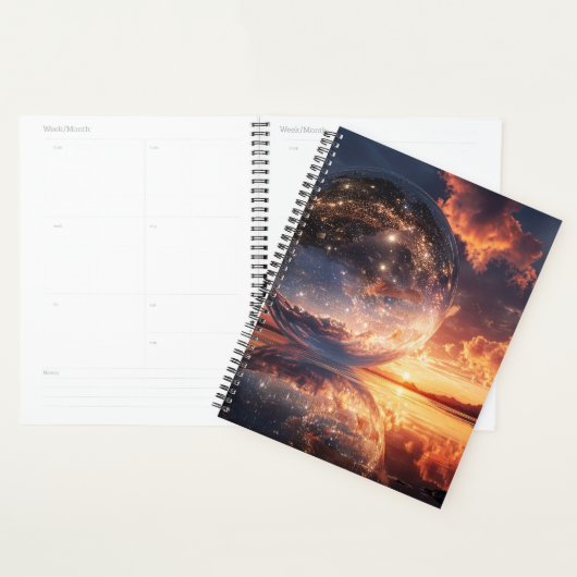 Surreal Reflective Sphere Containing Stars Planner (Display)