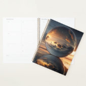 Surreal Reflective Sphere With Sunset Clouds Over  Planner (Display)