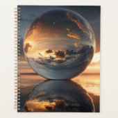 Surreal Reflective Sphere With Sunset Clouds Over  Planner (Voorkant)