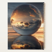 Surreal Reflective Sphere With Sunset Clouds Over  Planner (Achterkant)