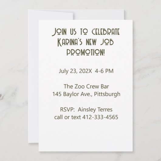 Surreal Retro Mod Invitation de la Fille (Dos)