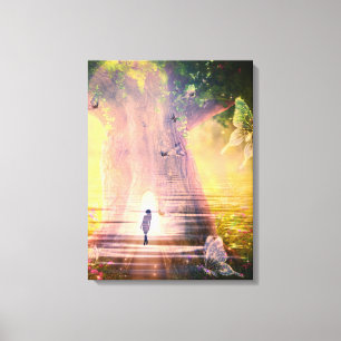 Surreal River Bos van Vlinders Canvas Afdruk