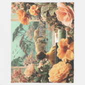 Surreal Safari Scene With Elephants Zebras Fleece Deken (Voorkant)