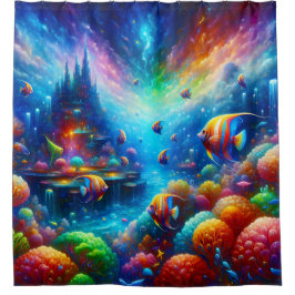 Surreal Seascape: Aquatic Utopia Curtain Douchegordijn