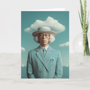 Surreal Seaside Gentleman Portret Kaart