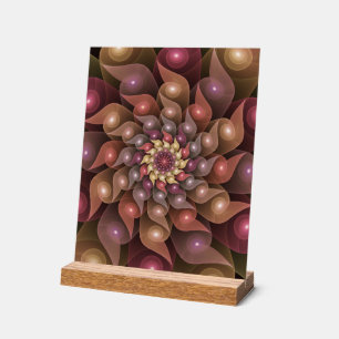 Surreal Shiny Flower Moderne Abstract Fractal Art Acryl Bord