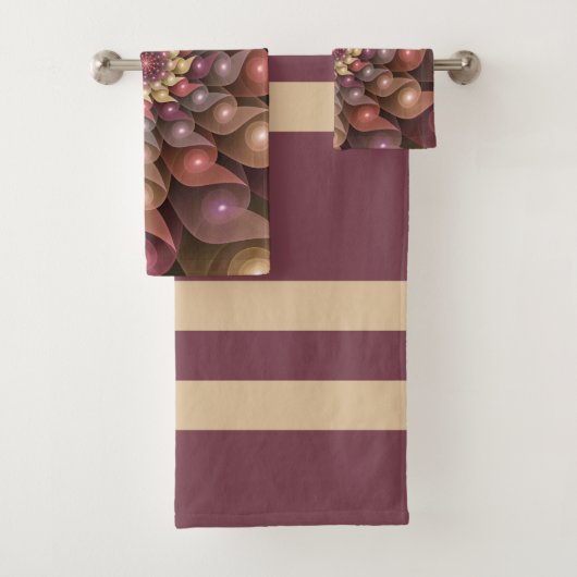Surreal Shiny Flower Moderne Abstract Fractal Art Bad Handdoek (Insitu)
