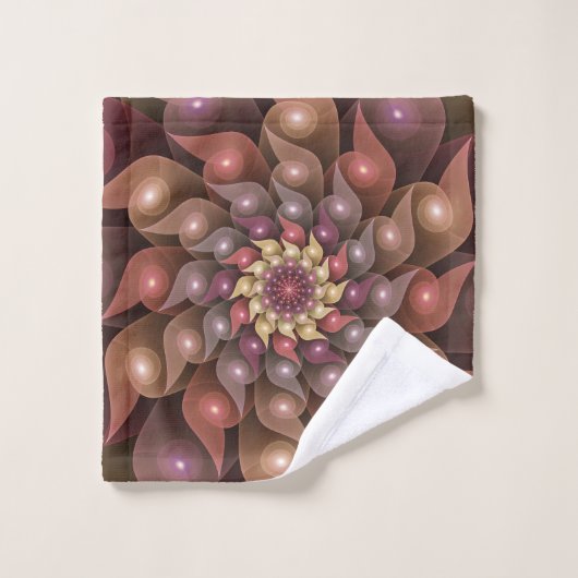 Surreal Shiny Flower Moderne Abstract Fractal Art Bad Handdoek (Wasdoekje)