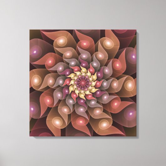 Surreal Shiny Flower Moderne Abstract Fractal Art Canvas Afdruk (Voorkant)