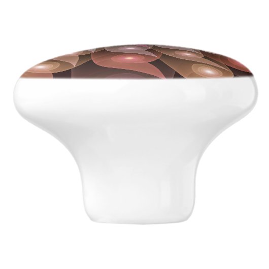 Surreal Shiny Flower Moderne Abstract Fractal Art Keramische Knop (Zijkant)