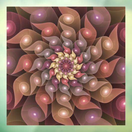 Surreal Shiny Flower Moderne Abstract Fractal Art Raamsticker (Vel 3)