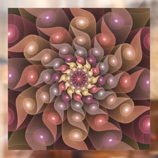 Surreal Shiny Flower Moderne Abstract Fractal Art Raamsticker (Vel 2)