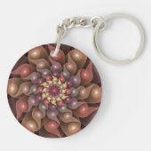 Surreal Shiny Flower Moderne Abstract Fractal Art Sleutelhanger (Achterkant)
