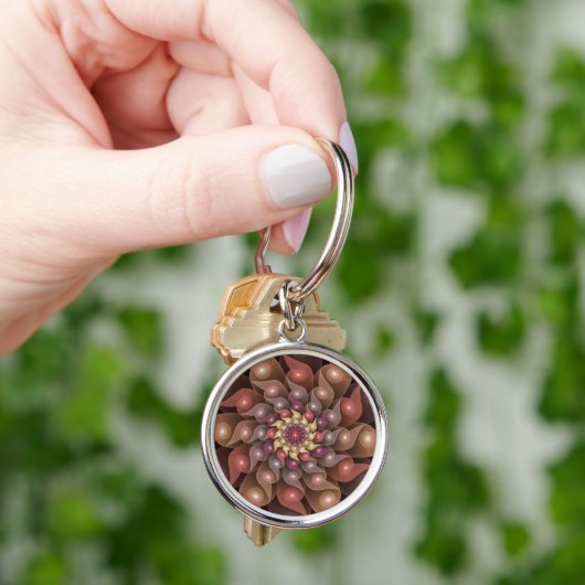 Surreal Shiny Flower Moderne Abstract Fractal Art Sleutelhanger (Hand)