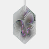 Surreal Shy Beauty Modern Abstracte fractal Art Glas Ornament (Voorkant Rechts)