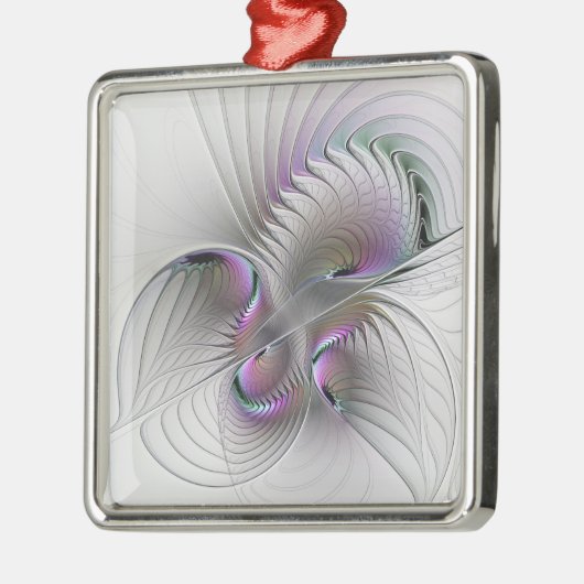 Surreal Shy Beauty Modern Abstracte fractal Art Metalen Ornament (Links)