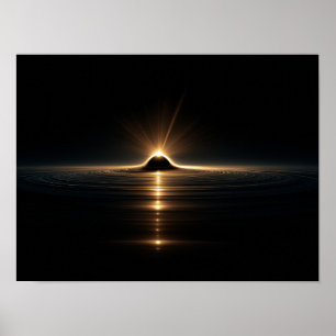 Surreal Silhouet dat valt in een Kleurrijke Kosmis Poster