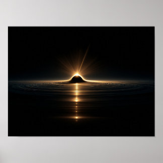 Surreal Silhouet dat valt in een Kleurrijke Kosmis Poster